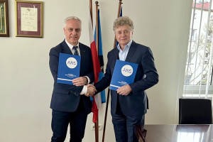 dr hab. inż. Jacek Binda, prof. ANSBB - Rektor Akademii Nauk Stosowanych w Bielsku-Białej; Dr Marian Błachut - Burmistrz Miasta Czechowice-Dziedzice