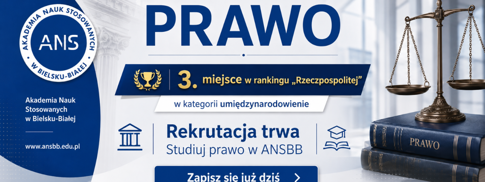 3 miejsce w rankingu kierunków prawniczych